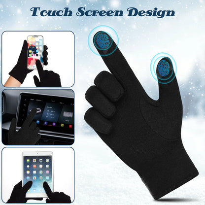 Men Winter Gloves Warm That Work On Touch Screen, Black