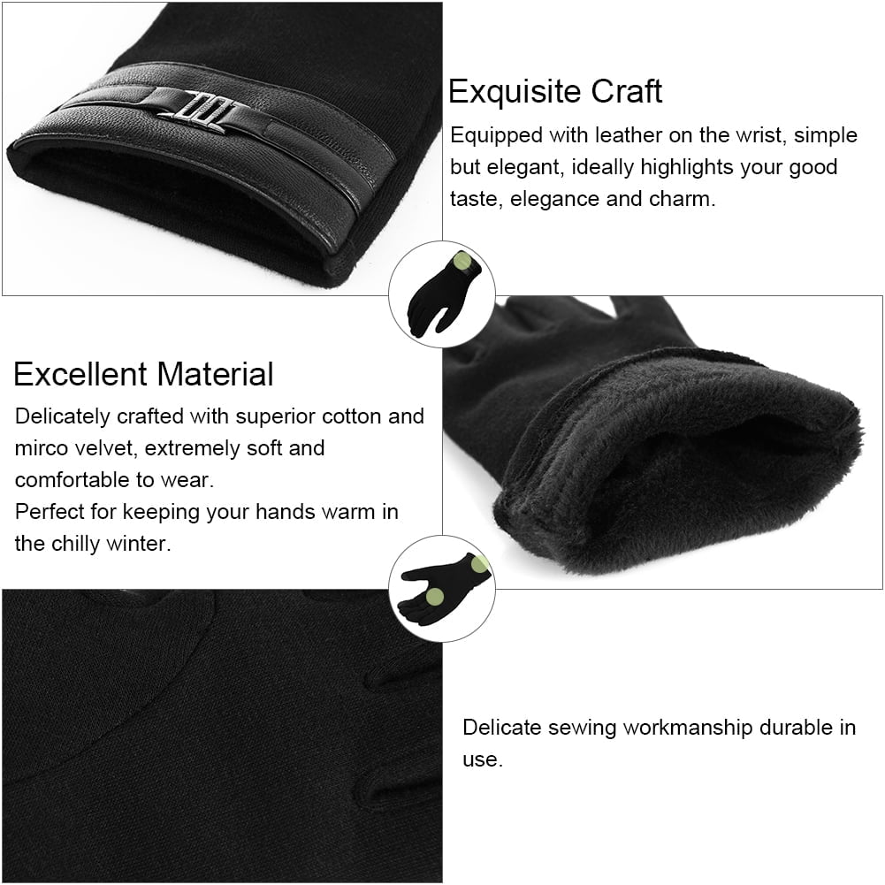 Men Winter Gloves Warm That Work On Touch Screen, Black