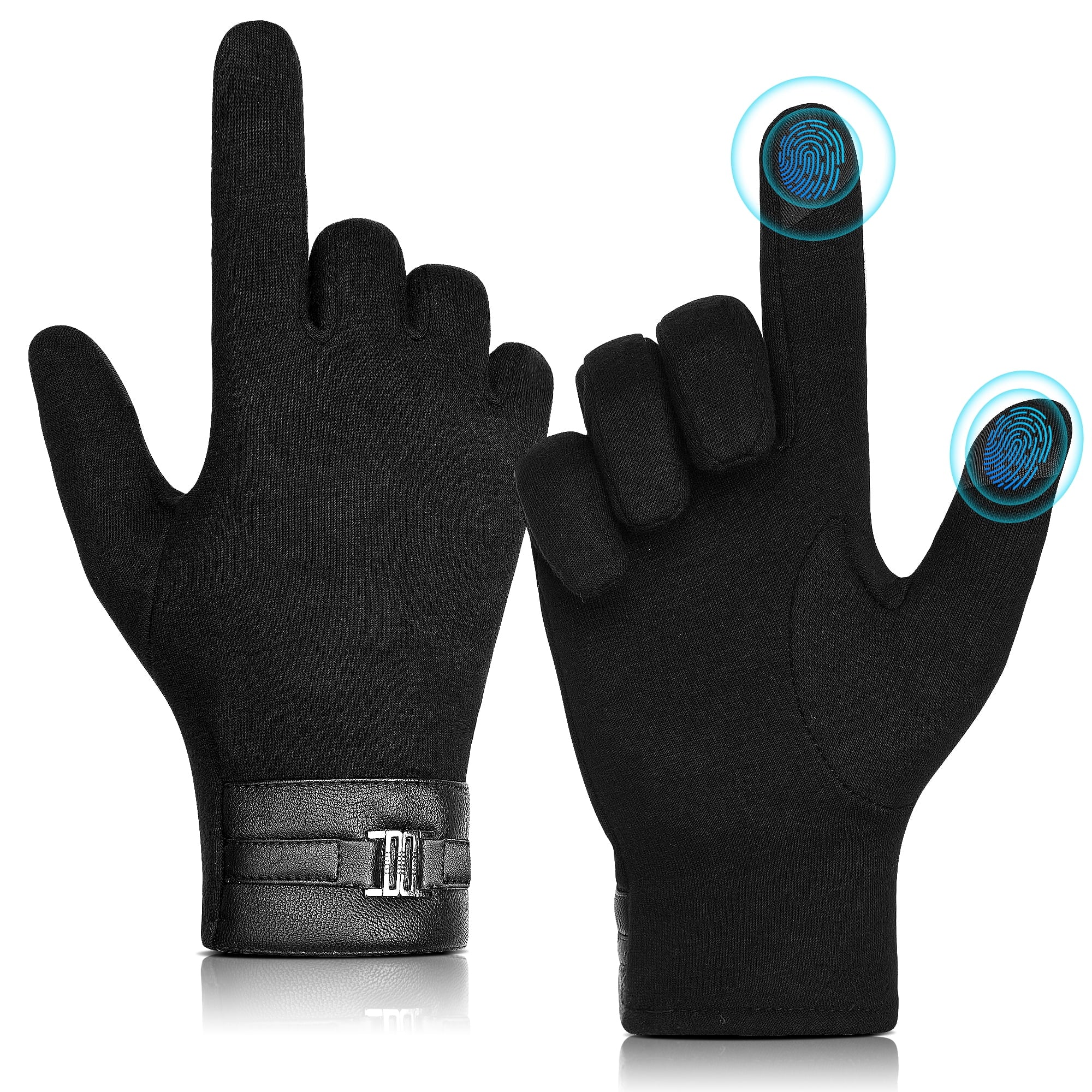 Men Winter Gloves Warm That Work On Touch Screen, Black